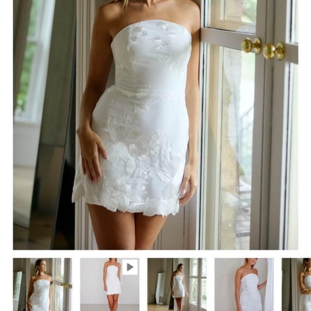 Park & Fifth White Strapless Wedding Dress